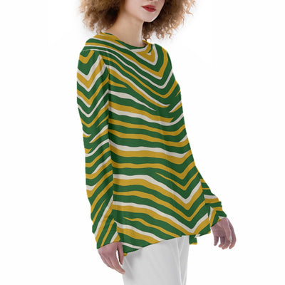 White Smoke Green Bay Football Yellow Green Women’s Pajama T-Shirt 180GSM – Game Day Lounge Wear