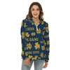 Notre Dame - Fighting Irish Women's Borg Fleece Hoodie With Half Zip White varsity sports apparel