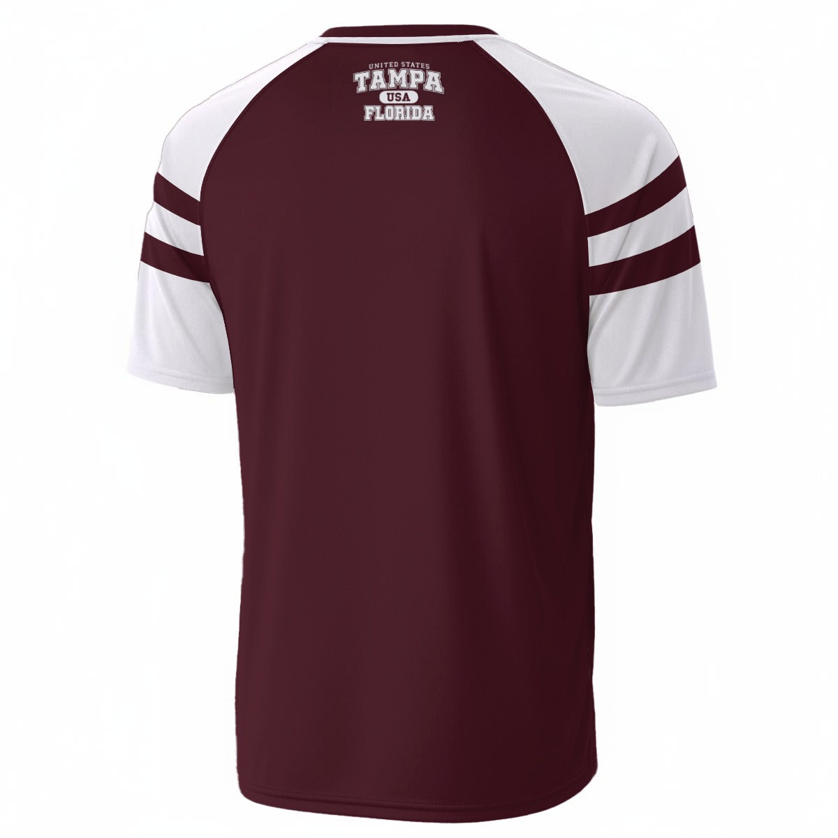 Tampa Florida USA T Shirt Burgundy and White Varsity Athletic