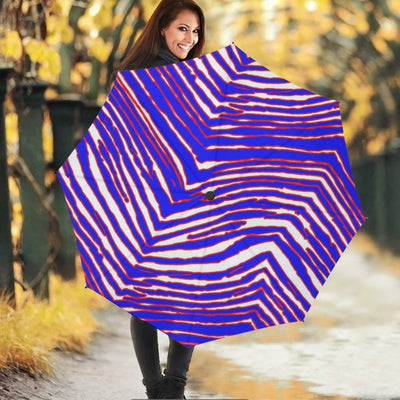 Buffalo football Umbrella – Red Blue White Zebra Game Day Style – sportswear style, lightweight game day shirt, image 1.0
