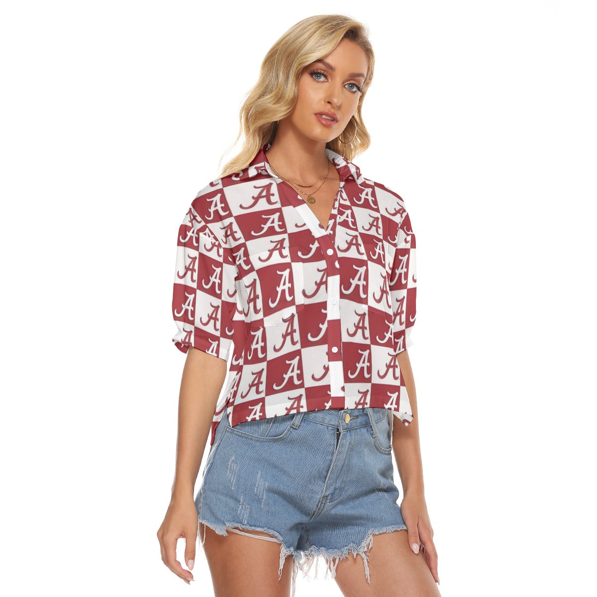 Alabama - Crimson Tide Women's V-neck Shirts White varsity sports apparel