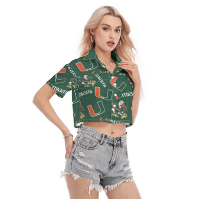 Miami Hurricanes Women's Cropped Shirt - ACC football apparel varsity sportswear product image 2.0