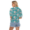 miami-dolphins-womens-v-neck-shirts aqua orange football outfit side view