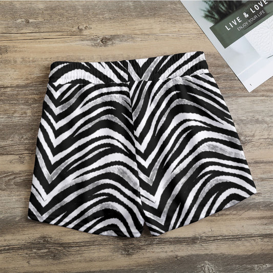 Las Vegas Football Zebra Women’s Casual Shorts – Black and White Game Day Streetwear