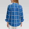 kentucky wildcats tartan plaid oversized button up women shirt women's mid-length sleeve shirt women tartan plaid game day fashion