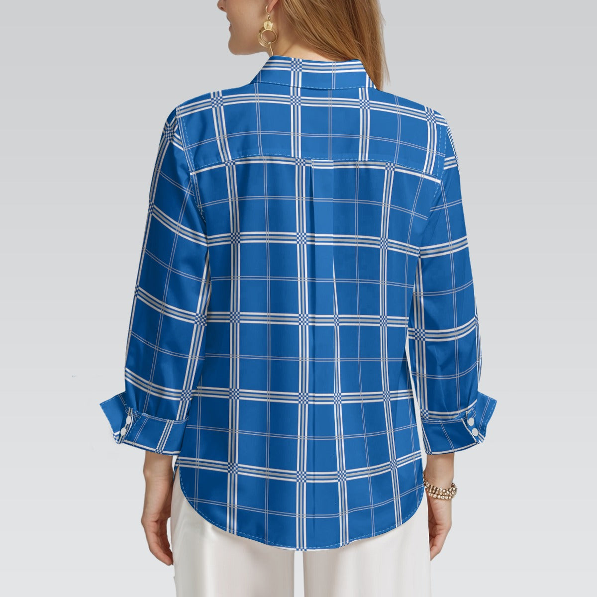 kentucky wildcats tartan plaid oversized button up women shirt women's mid-length sleeve shirt women tartan plaid game day fashion