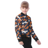 Chicago Football Kids Camo Bomber Jacket – Navy Orange Youth Game Day Jacket – nfl fan apparel, casual fan outfit, image 1.0