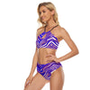 White Smoke All-Over Print Women's Cami Keyhole One-piece Swimsuit – Red Blue White Zebra Game Day Style