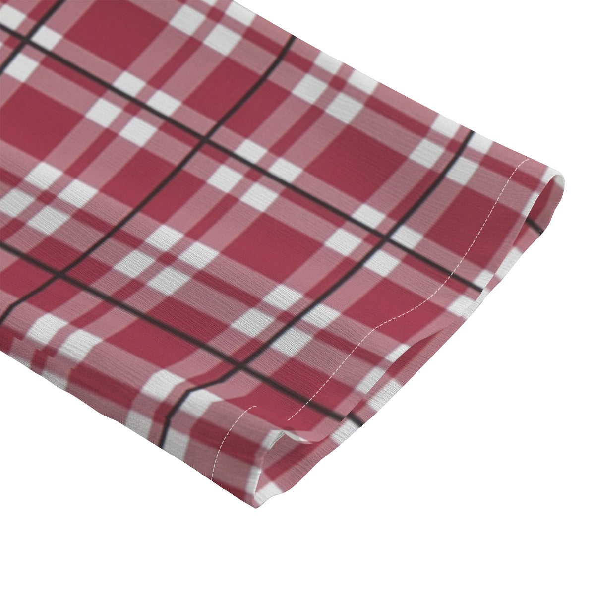 Alabama Crimson Tide Tartan Plaid Crimson White Women's Chiffon Shirt With Elbow Sleeve