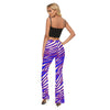White Smoke Buffalo Zebra Football Women’s Skinny Flare Pants – Retro Game Day Streetwear