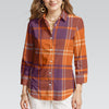 auburn tigers tartan plaid orange navy  women tartan plaid game day shirt