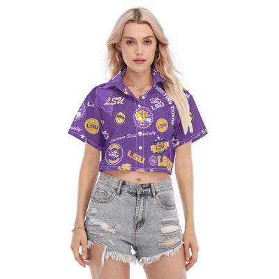 Louisiana Tigers Women's Cropped Shirt - Baton Rouge football tee varsity sportswear product image 1.0