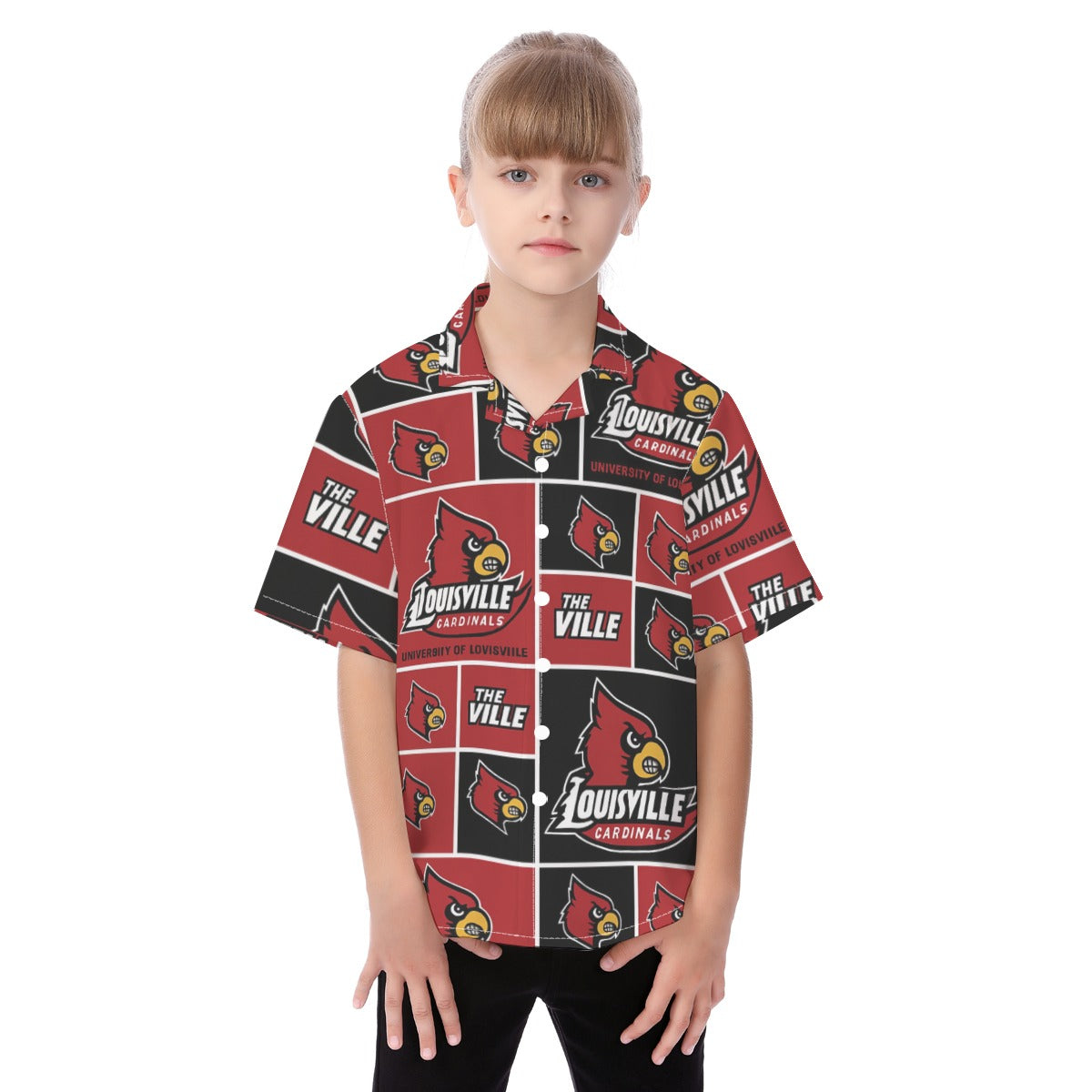 Louisville Cardinals Kid's Hawaiian Vacation Shirt varsity sportswear product image 1.0