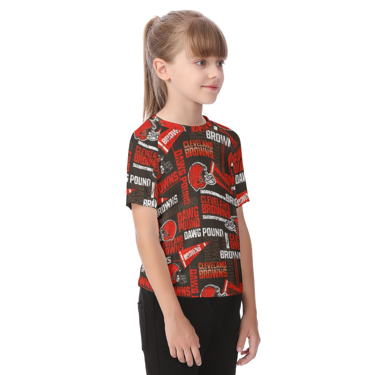 cleveland-browns-kids-t-shirt brown orange football outfit detail