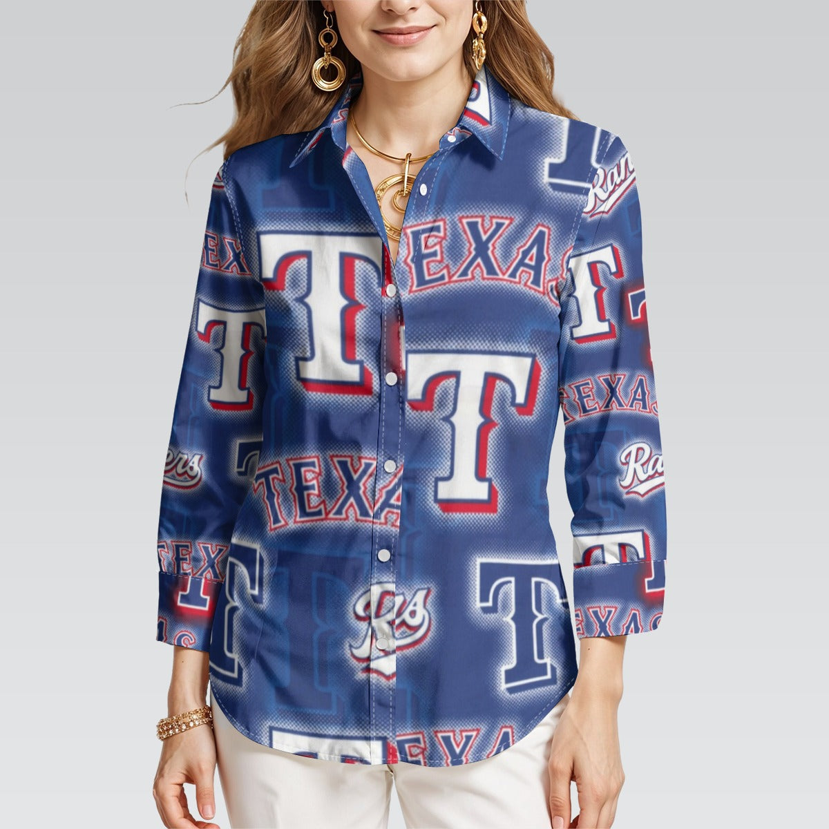 Texas Rangers Women's 3/4 Sleeve Shirt texas rangers baseball fan apparel game day outfit