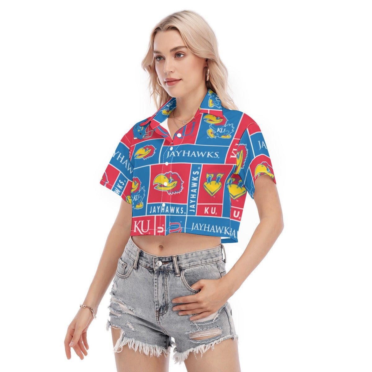 Kansas Jayhawks Women's Cropped Shirt varsity sportswear product image 3.0