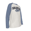 Light Gray San Antonio Texas Cream and Blue Long Sleeve Shirt Men Vintage Script Raglan Tee