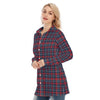 Arizona Wildcats Tartan Plaid Navy Red Women's Long Shirt