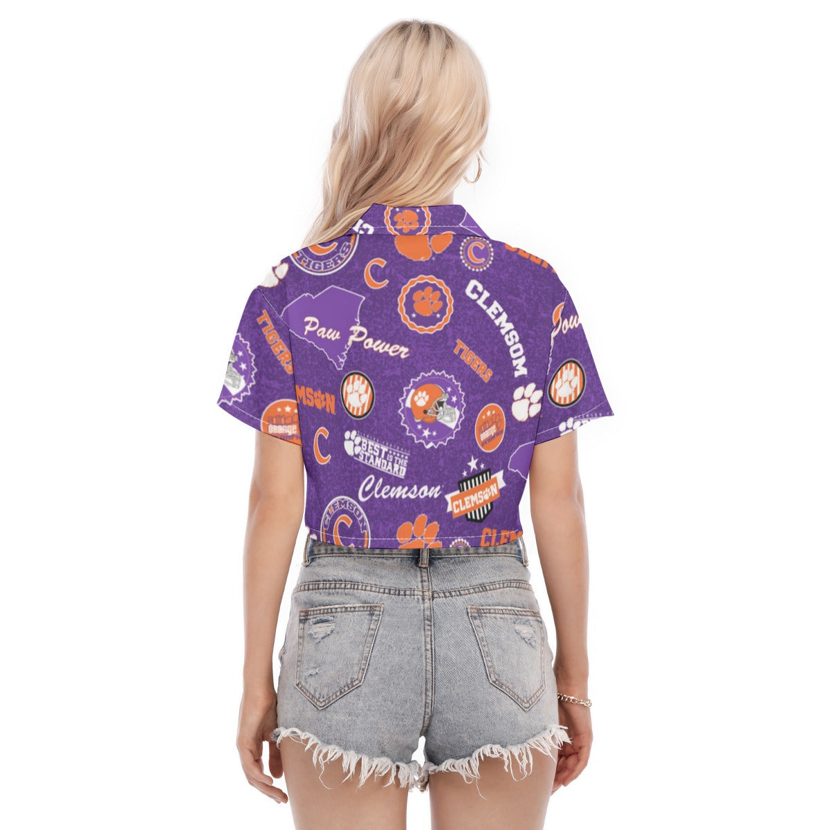 Clemson Tigers Women's Cropped Shirt - ACC football apparel varsity sportswear product image 4.0