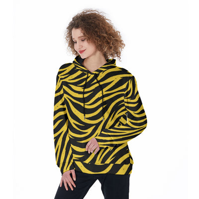 Pittsburgh Football Yellow Black Zebra Women’s Pullover Hoodie – Game Day Streetwear – sportswear style, casual fan outfit, image 1.0