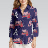 Atlanta Braves Women's 3/4 Sleeve Shirt atlanta braves baseball fan apparel game day outfit