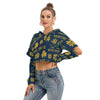 Notre Dame - Fighting Irish Women's Heavy Fleece Hoodie With Hollow Out Sleeve White varsity sports apparel