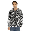 Las Vegas Football Zebra Men's Pullover Hoodie | Velvet – Black and White Game Day Streetwear – football shirt, lightweight game day shirt, image 1.0