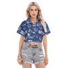Indianapolis Colts Women's Cropped Shirt blue white football outfit back view
