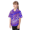 Buffalo Footbal Kid's Hawaiian Vacation Shirt – Red Blue White Zebra Game Day Style – sportswear style, breathable comfort wear, image 1.0