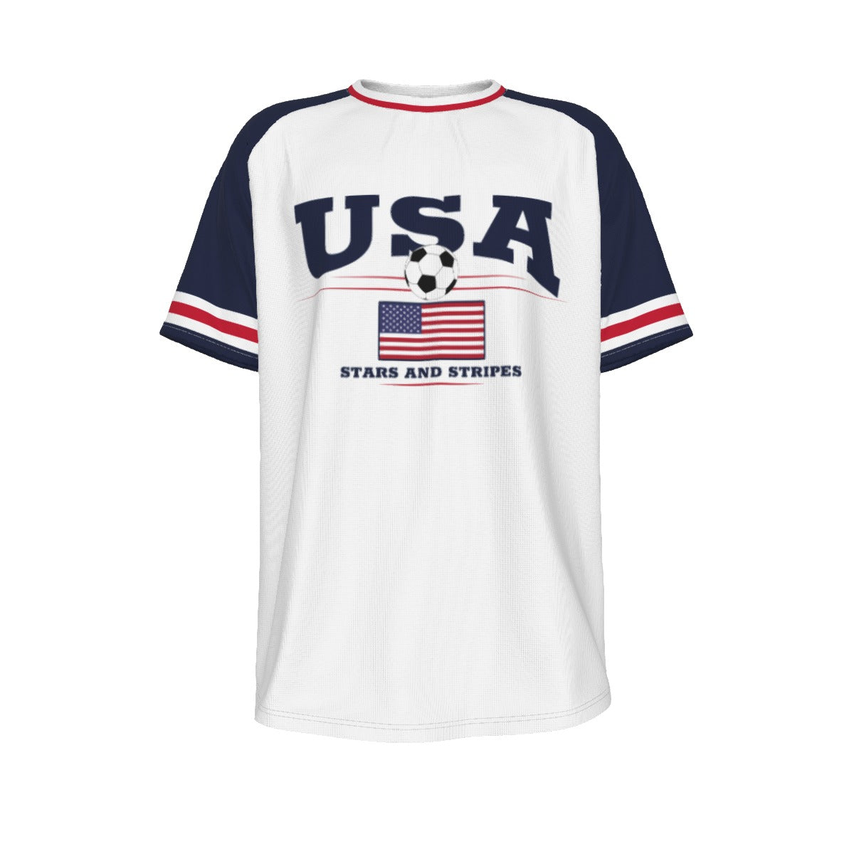 USA Soccer Fan T-Shirt – Vintage USA Football Shirt Retro Stars and Stripes Soccer Tee | Classic American Soccer Fan Shirt – football shirt, game day outfit, image 1.0
