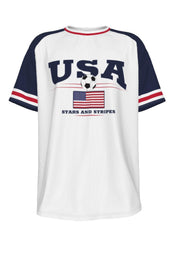 White Smoke USA Soccer Fan T-Shirt – Vintage USA Football Shirt Retro Stars and Stripes Soccer Tee | Classic American Soccer Fan Shirt