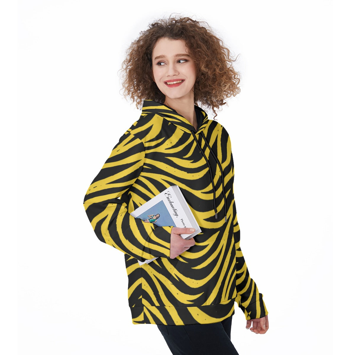 White Smoke Pittsburgh Football Yellow Black Zebra Women’s Pullover Hoodie – Game Day Streetwear