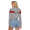 White Smoke Alabama football Women's Crop Top Hoodie|Velvet