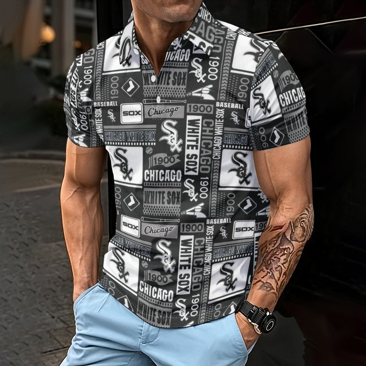 Chicago White Sox Men's Polo Shirt chicago white sox baseball fan apparel streetwear game day outfit
