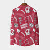 Wisconsin Madison Badgers Stand Collar Shirt With Long Sleeve|110GSM Imitation Flax - Badgers football tee varsity sportswear product image 2.0