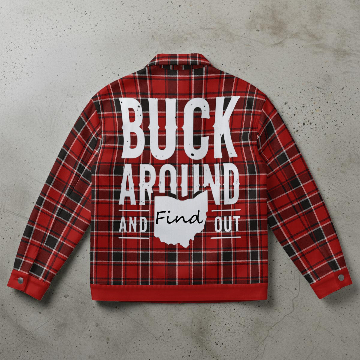 Ohio State - Buckeyes Plaid Jacket – Red Black Game Day Streetwear for Football Fans