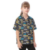jacksonville-jaguars-kids-hawaiian-vacation-shirt teal black football fabric breathable detail