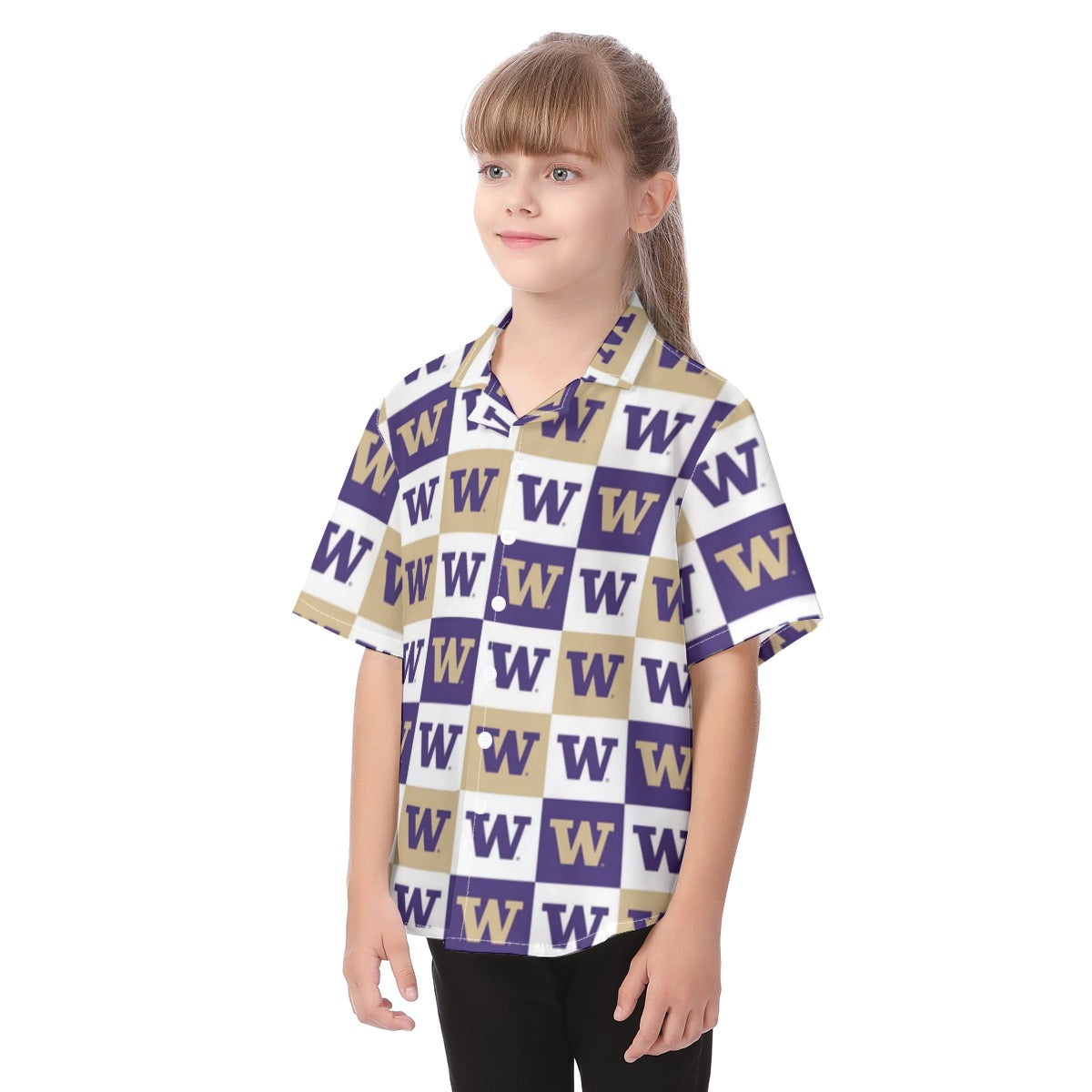 Washington Huskies Kid's Hawaiian Vacation Shirt varsity sportswear product image 3.0