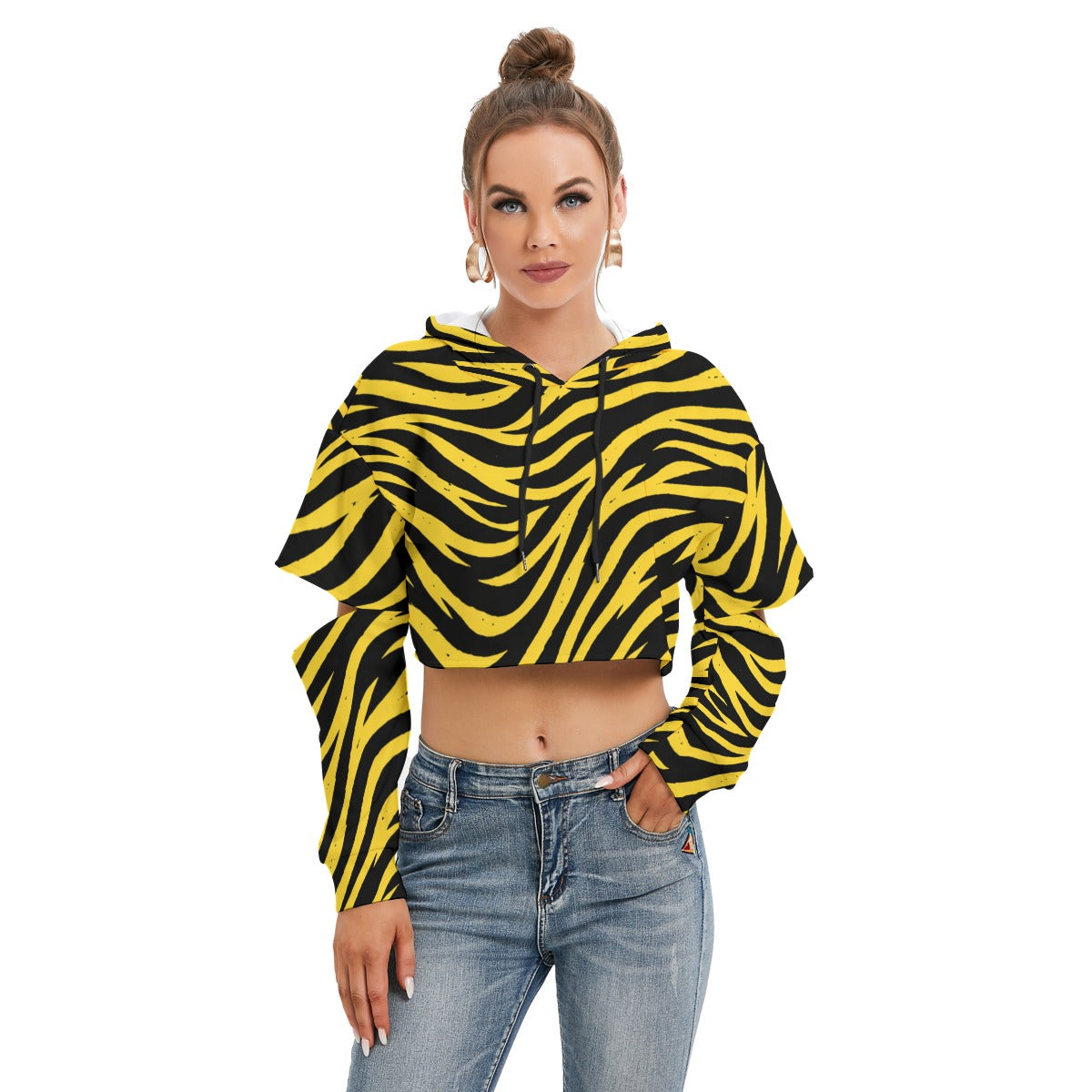 Iowa football Women's Heavy Fleece Hoodie With Hollow Out Sleeve - Big Ten football apparel varsity sportswear product image 1.0