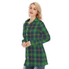 Notre Dame Fighting Irish Green Navy Gold Plaid Womens Long Shirt 8 green navy gold plaid women fashion apparel