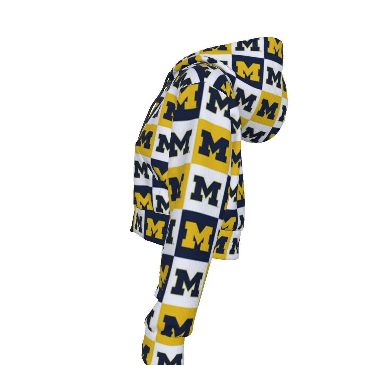 Michigan Football Women’s Crop Top Hoodie With Zipper Closure – Cropped Zip-Up Game Day S