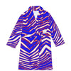 White Smoke Buffalo football Men's Borg Fleece Robe – Red Blue White Zebra Game Day Style