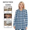 women navy plaid casual football shirt