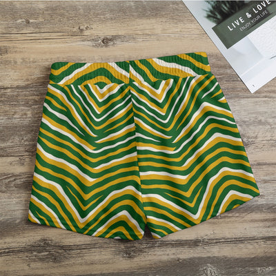 Rosy Brown Green Bay Football Yellow Green Women’s Casual Shorts – Game Day Streetwear