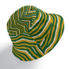 White Smoke Green Bay Football Yellow Green Zebra Double-Side Printing Bucket Hat – Game Day Streetwear