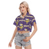 minnesota-vikings-womens-cropped-shirt purple gold football outfit fabric close-up