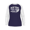 New York Baseball Raglan Long Sleeve Shirt – Navy and White Varsity Athletic Tee Class 1903 – football shirt, game day outfit, image 1.0