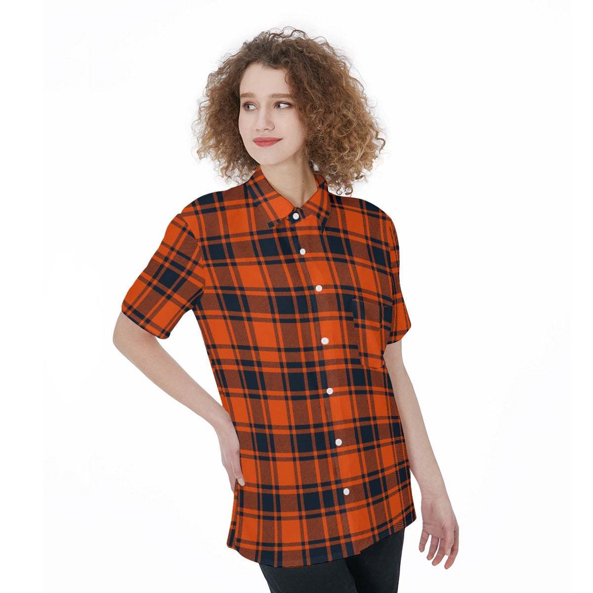 kansas jayhawks tartan plaid oversized button up women shirt illinois fighting illini tartan plaid oversized button up women shirt women's short sleeve shirt with pocket women tartan plaid game day fashion