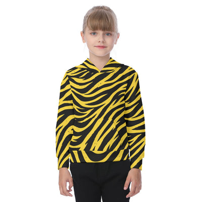 Pittsburgh Football Yellow Black Zebra Kid’s Heavy Fleece Hoodie – Game Day Outfit – fan gear, sportswear style, image 1.0