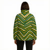 White Smoke Green Bay football yellow green zebra Warm Quilted Polyester Jacket